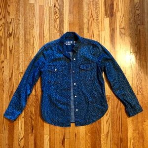 Button down cheetah print long sleeve shirt